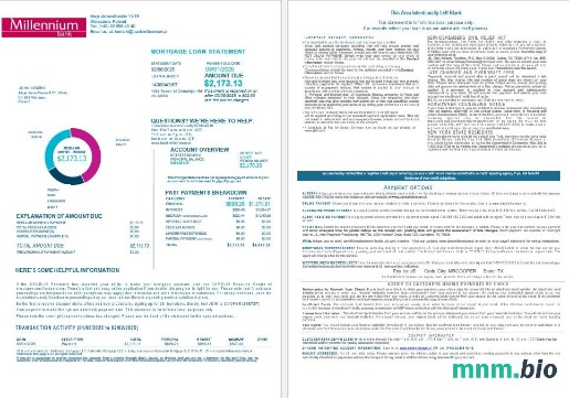 Polska Bank Millennium wyciąg z kredytu hipotecznego w formatach Word i PDF 1-2